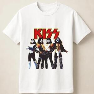 Kiss Logo And Group Photo Concert Graphic Unisex T Shirt